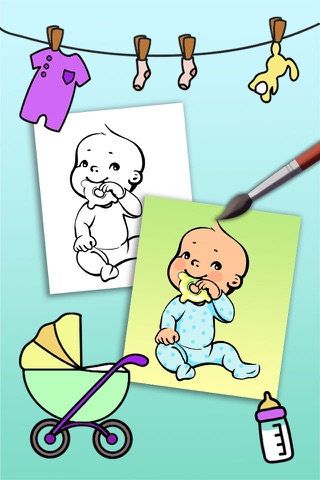 Paint Baby's Coloring Book - Color and paint new born babies drawings and paintings pictures & illustrations - Premium screenshot 4