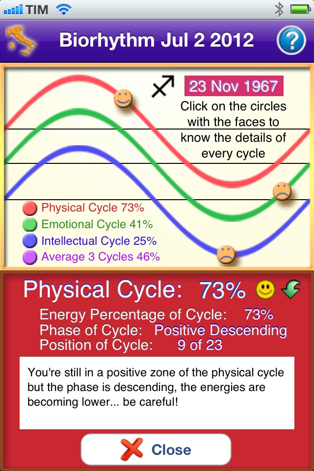 Biorhythm Pro - measure the rhythm of your life screenshot 2