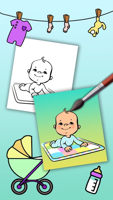 How to cancel & delete Paint Baby's Coloring Book - Color new born babies pictures & illustrations from iphone & ipad 2