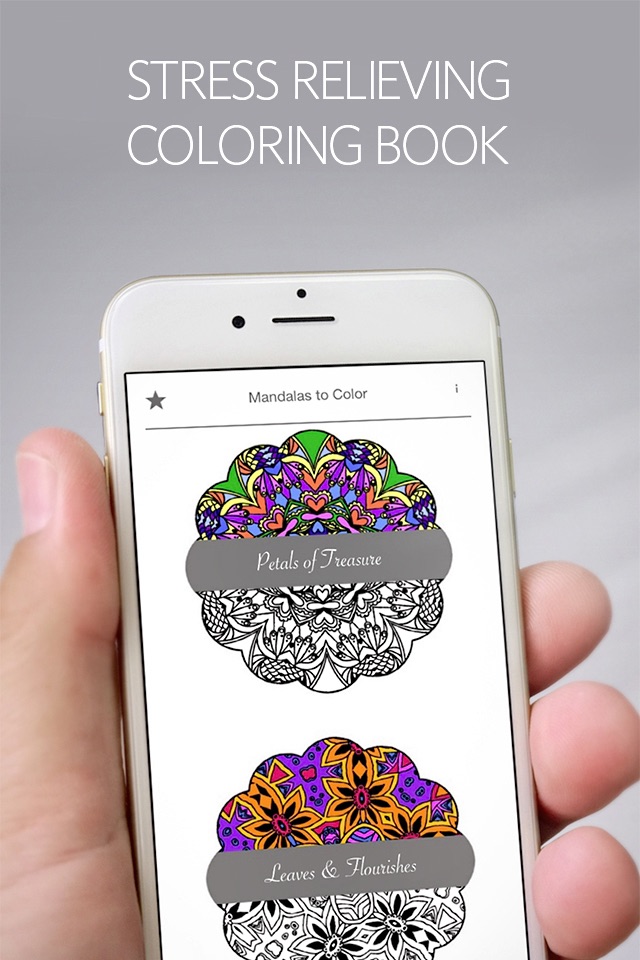Mandalas to Color - Stress Relievers Relaxation Techniques Coloring Book for Adults screenshot 2