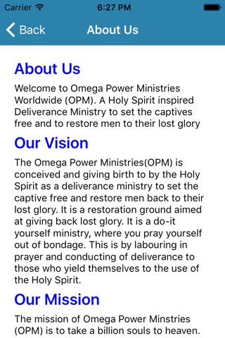 Omega Power Ministries screenshot 3