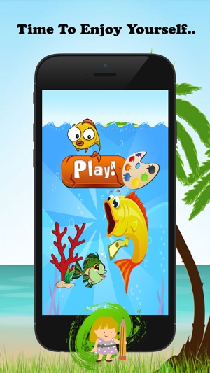 魚著色書為孩子：繪畫與著色網頁遊戲免費學習技能