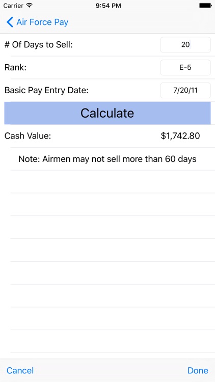 Air Force Pay Calculators screenshot-4
