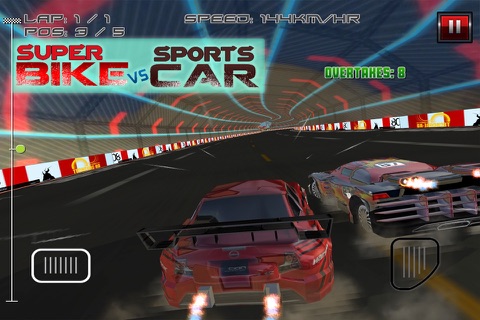 Super Bike Vs Sports Car - 3D Racing Game screenshot 3