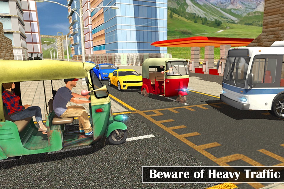 Futuristic Flying Tuk Tuk Simulator - Auto Rickshaw Driving screenshot 4
