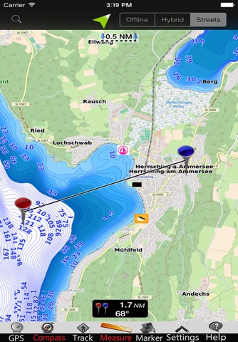 Ammer lake GPS Nautical Charts screenshot 2