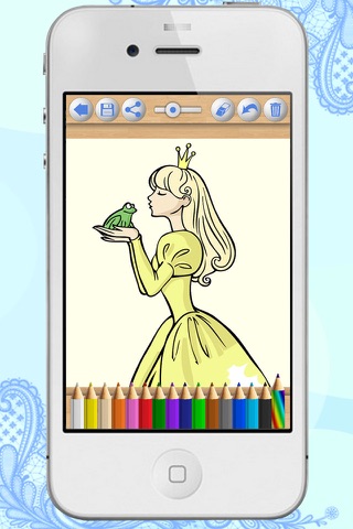 Princesses coloring book Paint dolls & fairy tales - Premium screenshot 2