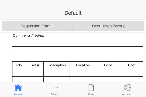 Requisition Form screenshot 2