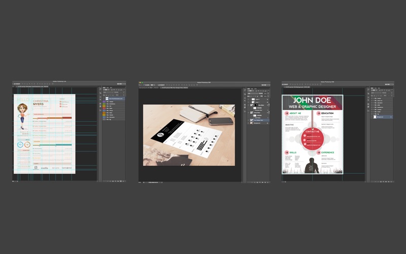 Resume for Photoshop templates thumbnail 3