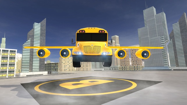 Flying School bus simulator 3D free - school kids(圖5)-速報App