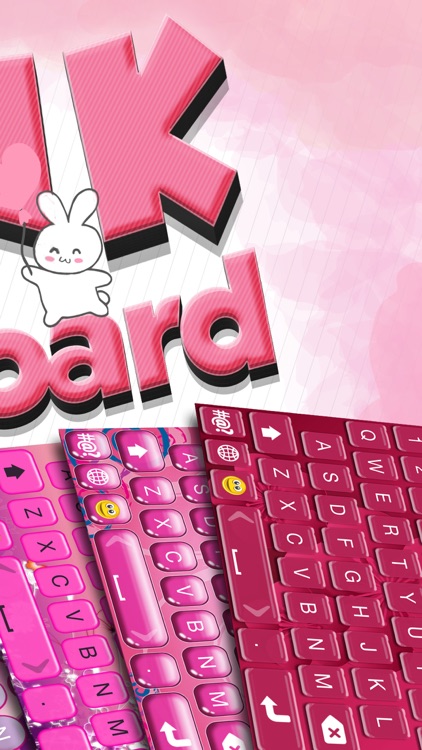 Pink Keyboard for Girls – Custom Color Keyboard Themes with Cute Glitter Backgrounds and Font