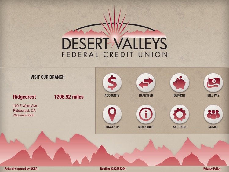 Desert Valleys FCU Mobile for iPad