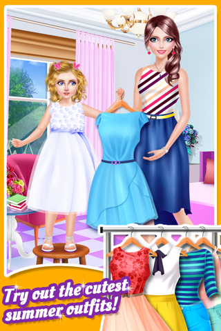 Mommy & Daughter Summer Fun Salon - Holiday Spa, Makeup Dressup Game for Girls screenshot 4