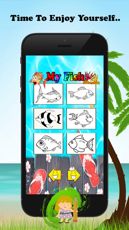 Fish Coloring Book For Kids: Drawing & Coloring page games free for learning skill