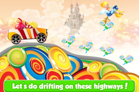 Chocolate Candy Car Racing - Kids Xtreme 4wd Rally on Hillbilly Candy Land Factory screenshot 4