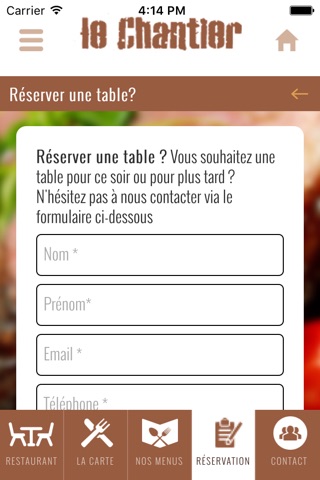 Restaurant bar Le Chantier screenshot 3