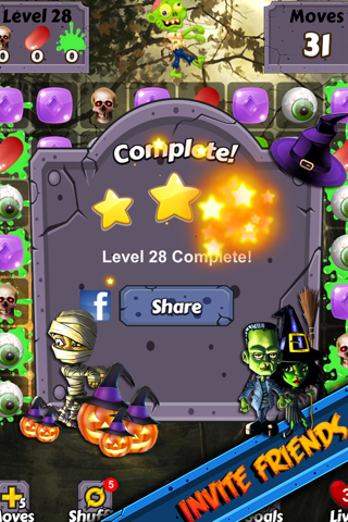 Halloween Candy World Adventure - Pop the gummy drop & match yummy treats to collect skull gems screenshot 4