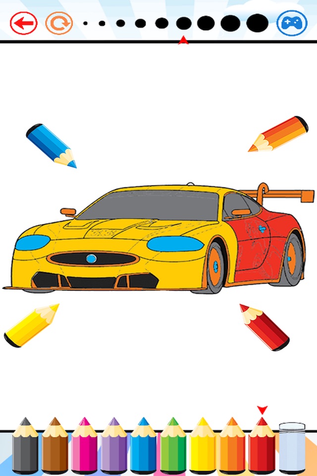 赛车运动图画书 - 绘画车辆游戏高清，都在1系列免费为儿童 screenshot 3