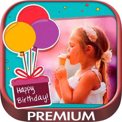 Happy Birthday photo frames – create birthday greeting cards & collages and edit your images Premium icon