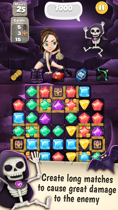 How to cancel & delete Jewel Mystery Deluxe Match 3: Find the Lost Diamond in the Crazy Color.s Adventure Mania from iphone & ipad 3