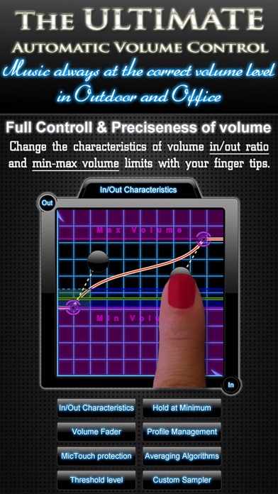 AutoVolume ~ Automatic Volume Control ~  Auto self adjusting music volume on loud noise (amplifier will control volume Up and Down) or boost awareness by having the volume level instantly lower itself on outside noise (audio limiter) Screenshot 3
