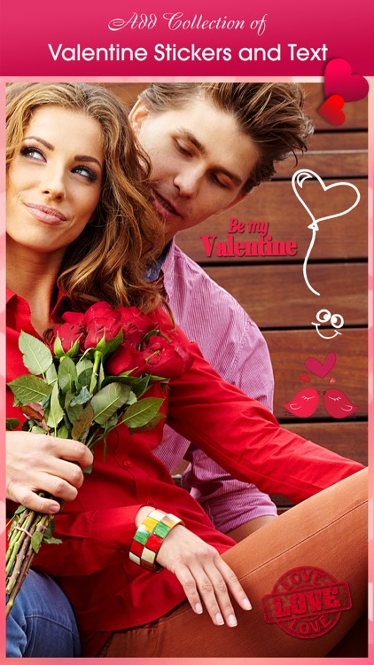 St Valentine's lovers images Editor - Decorate your Photos with Valentine Frames, Heart & kiss Stickers,Fx and Love Texts