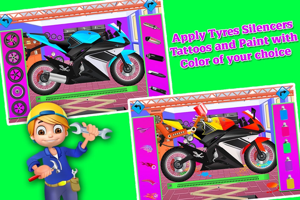 Sports Bike Mechanic & Repair Shop - Kids Games screenshot 2