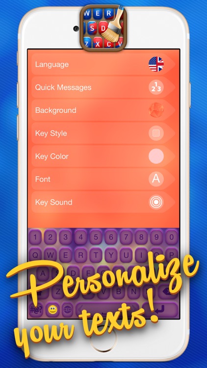 Custom Keyboards and Color Themes – Rainbow Key.board and Fancy Font.s for Texting Like A Pro screenshot-4