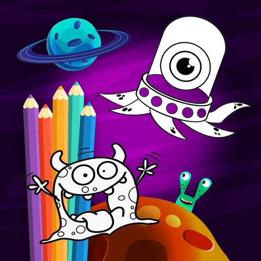 Alien Coloring Book - Free Monster Space Game for Kids Icon