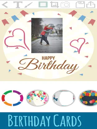 Screenshot 2 Crear tarjetas feliz cumpleaños - editar y diseñar iphone