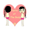 human body parts name diagram english learning