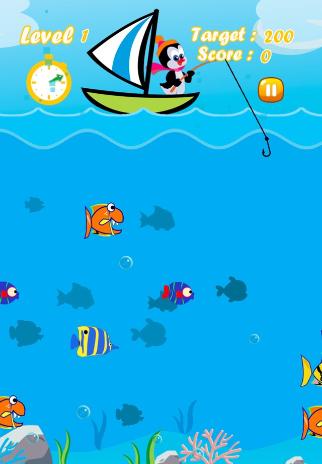 Penguin Fishing On Boat Free Game - Hook Of Fisher Evolution screenshot 2