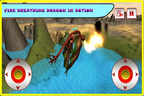 Flying Fire Dragon Flight Simulator 2016 – Train your blaze drake to fight jurassic war village screenshot 4