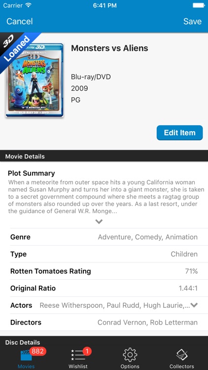 Movie Database - Blu-ray DVD My Movies UPC Library