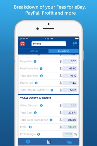 My Agent – Profit/Fee Calculator for eBay & PayPal screenshot 2