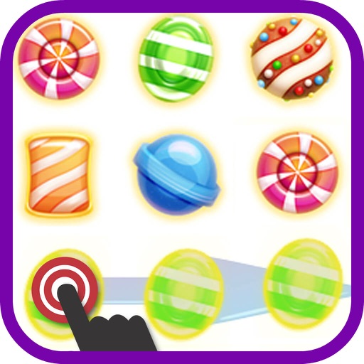 Candy line ! Move ! free, matching 3, game collapse for kids and fiends Icon