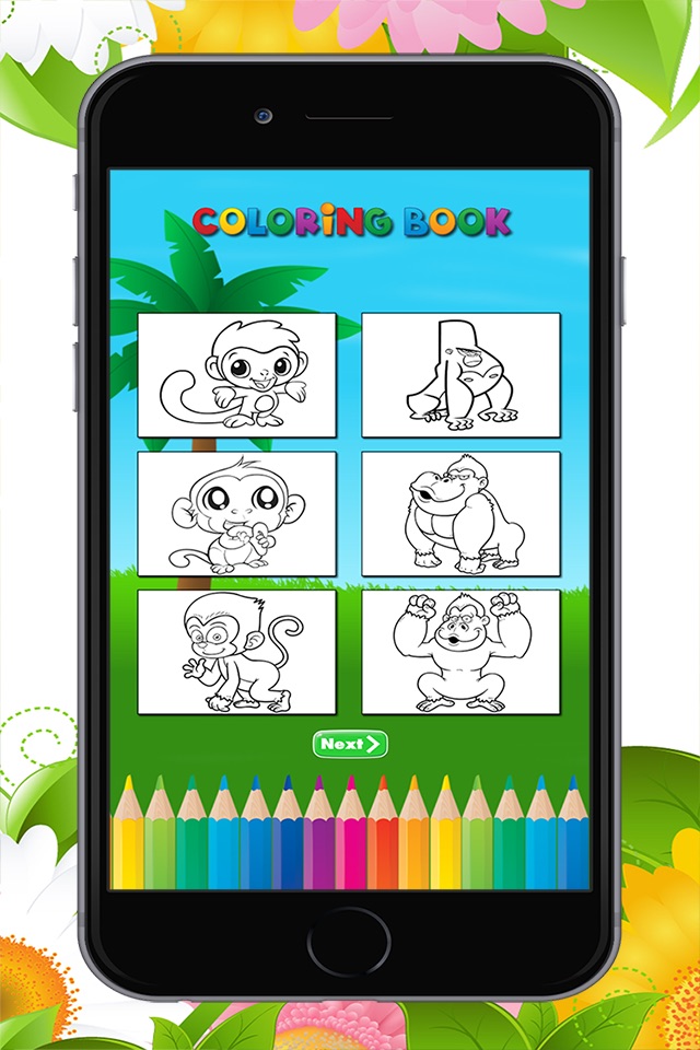 Monkey Coloring Book: Learn to olor and draw a monkey, gorilla and more screenshot 2