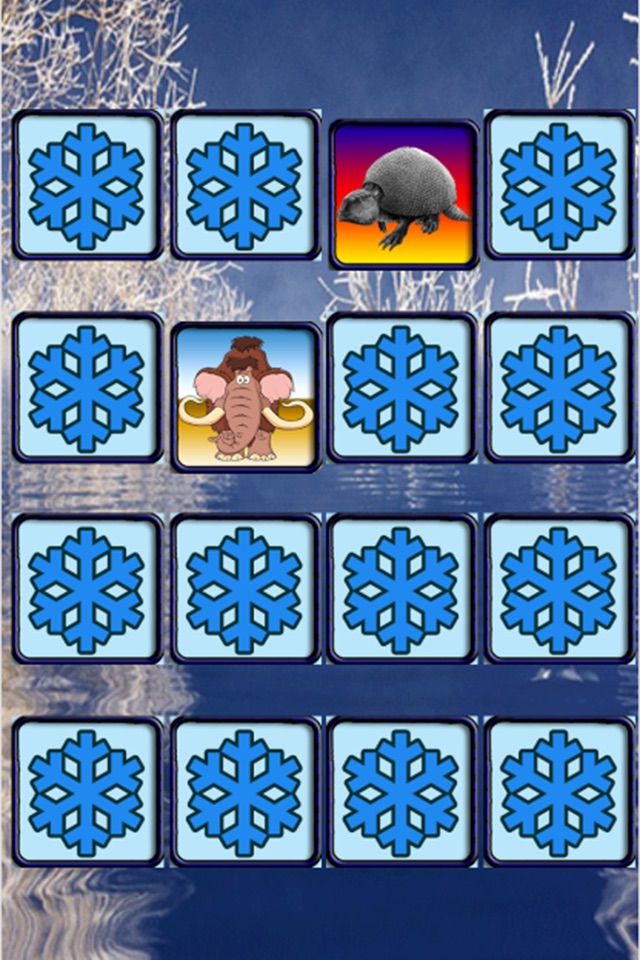Finding Ice Age Animals In The Matching Cute Cartoon Puzzle Cards Game screenshot 2