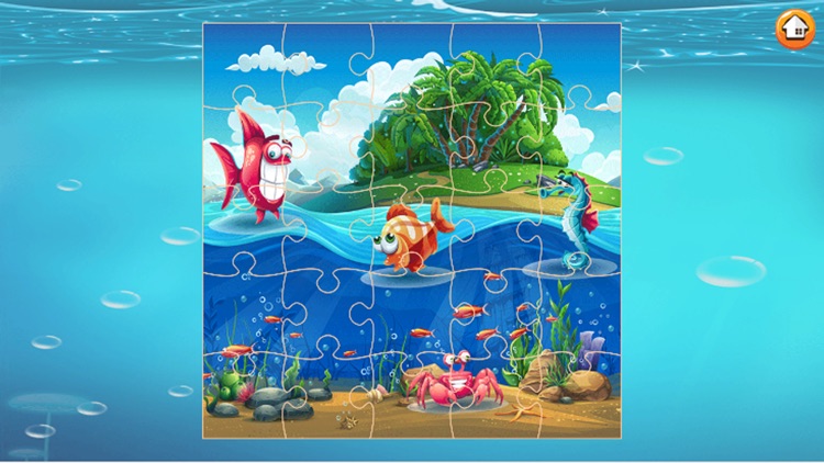 Finding Cute Fish And Sea Animal In The Cartoon Jigsaw Puzzle - Educational Solving Match Games For Kids