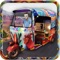 Asian Tuk Tuk Rickshaw Driver - Pick up Passengers and drive through city to destination