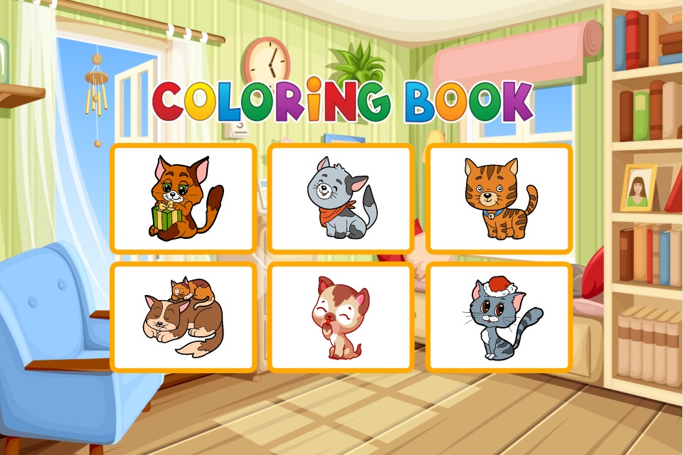 Cute Cats Coloring Book - Painting Game for Kids screenshot 2