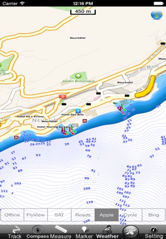 Neuchatelsee - Gruyeresee - Schiffenensee - Murtensee - Bielersee GPS Navi Karte für bootfahren angeln und segeln screenshot 3