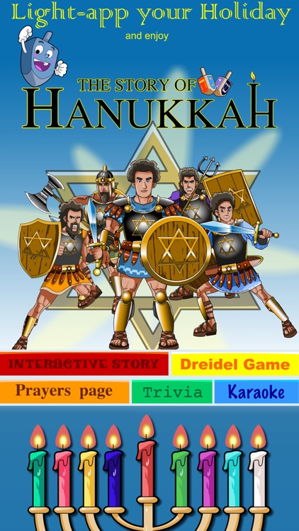 Hanukkah story, Hebrew songs music, Jewish holidays prayers trivia, kids Dreidel game Judaism screenshot-4