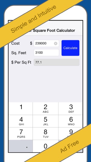 Cost Per Square Foot Calculator