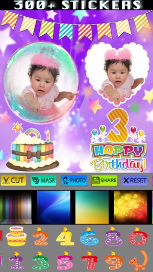 Birthday Photo Collage and Stickers