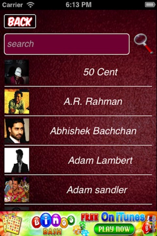 Celebrity B'day Calendar screenshot 2