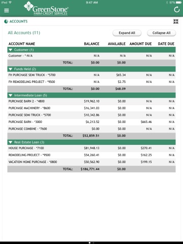 GreenStone FCS My Access Mobile Banking for iPad screenshot 3