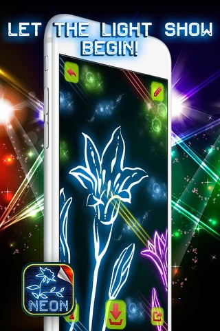 Neon Flowers Wallpaper – Glowing Background Themes with Floral Pic.s for Home Screen screenshot 4