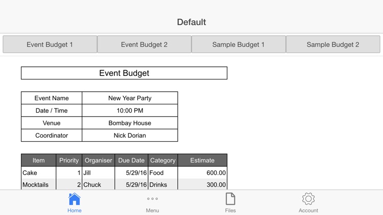 Event Budget