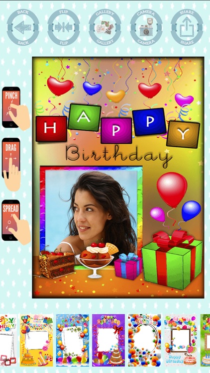 Happy birthday frames to create cards with photos